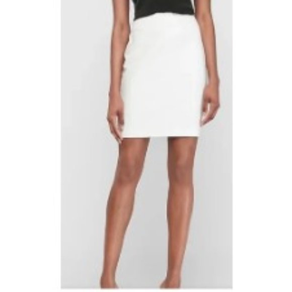 Banana Republic Dresses & Skirts - Banana Republic 2P 27 Petite Essential Textured Pencil Mini Skirt in Stark White